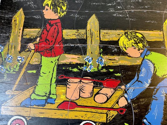 Large Painted Puzzle in Beech by Kay Bojesen, 1950s-LCR-1241077