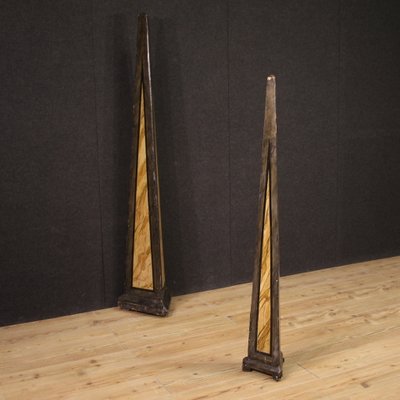 Large Painted Wooden Obelisks, 1930s, Set of 2-RP-2022683