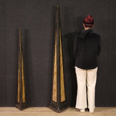 Large Painted Wooden Obelisks, 1930s, Set of 2-RP-2022683