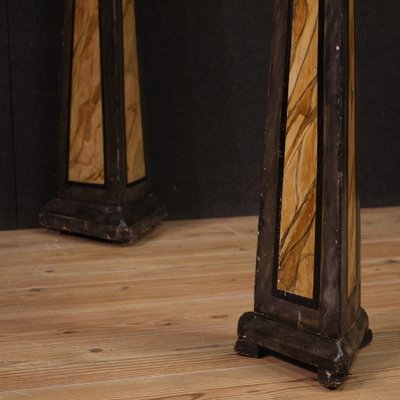 Large Painted Wooden Obelisks, 1930s, Set of 2-RP-2022683