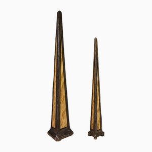 Large Painted Wooden Obelisks, 1930s, Set of 2-RP-2022683