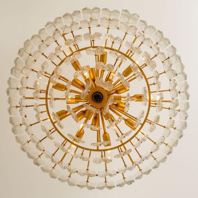 Large Palazzo Chandelier in Gilt Brass & Glass from Kalmar, Austria, 1970-VDW-824803