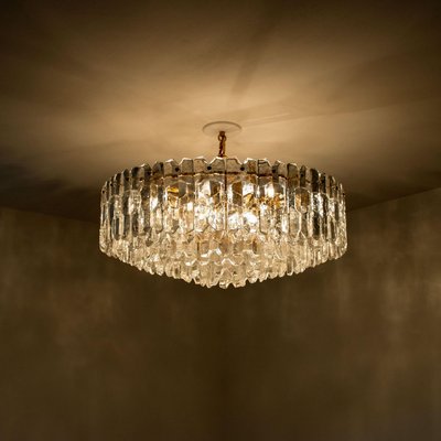 Large Palazzo Chandelier in Gilt Brass & Glass from Kalmar, Austria, 1970-VDW-824803