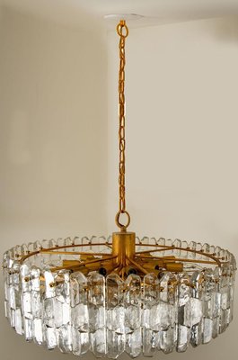 Large Palazzo Chandelier in Gilt Brass & Glass from Kalmar, Austria, 1970-VDW-824803