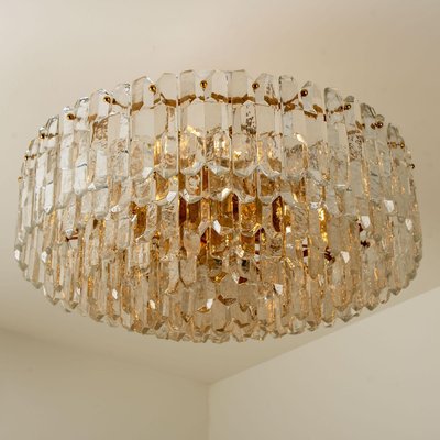 Large Palazzo Chandelier in Gilt Brass & Glass from Kalmar, Austria, 1970-VDW-824803