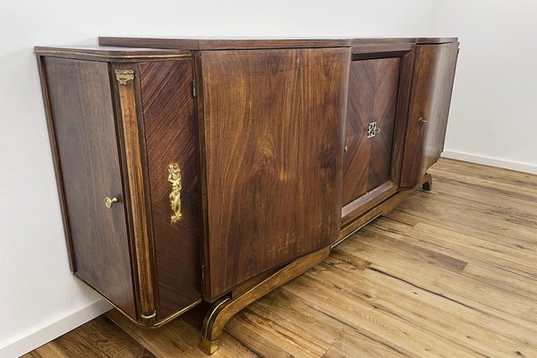 Large Parisian Art Deco Sideboard with Curved Fronts in Rosewood, 1920s-VMP-1061478