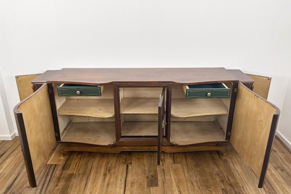 Large Parisian Art Deco Sideboard with Curved Fronts in Rosewood, 1920s-VMP-1061478