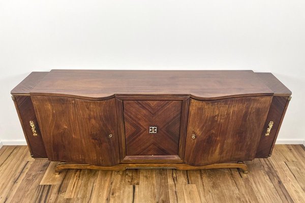 Large Parisian Art Deco Sideboard with Curved Fronts in Rosewood, 1920s-VMP-1061478