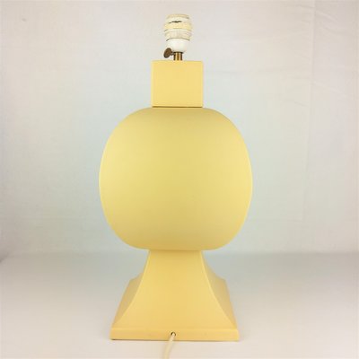 Large Pastel Yellow Ceramic & Earthenware Table Lamp from Faïencerie Charolles, 1980s-YBU-691610