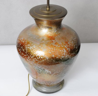 Large Patinated Glass Table Lamp from Laque Line, 1970s-IXK-745330