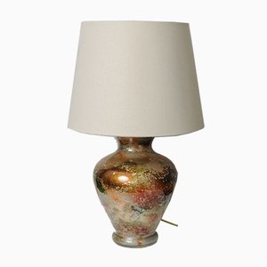 Large Patinated Glass Table Lamp from Laque Line, 1970s-IXK-745330