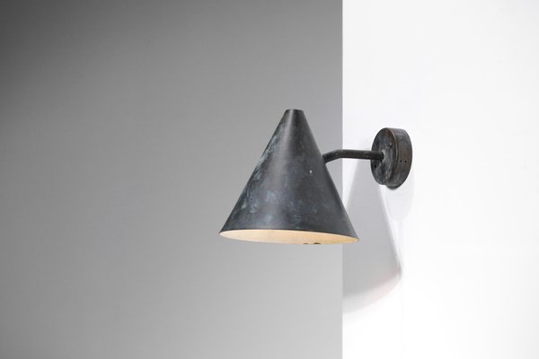 Large Patinated Tratten Wall Lamp by Hans Agne Jakobsson for Hans-Agne Jakobsson AB Markaryd, 1960s-YU-1312265