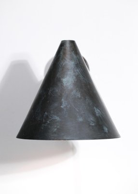 Large Patinated Tratten Wall Lamp by Hans Agne Jakobsson for Hans-Agne Jakobsson AB Markaryd, 1960s-YU-1312265