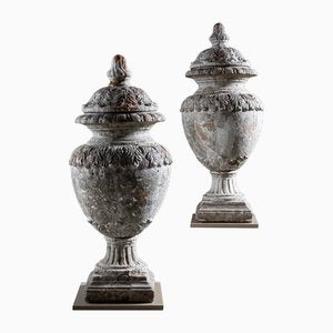 Large Patinated Urns, Set of 2-VEI-2022790