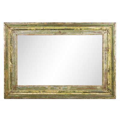 Large Patinated Wood Mirror-NQ-1792687