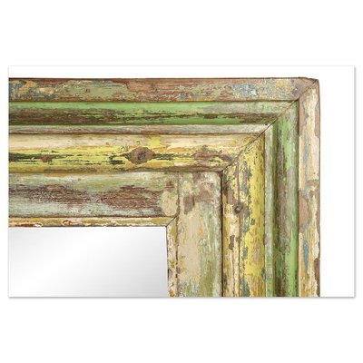 Large Patinated Wood Mirror-NQ-1792687