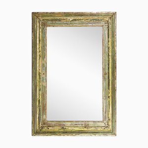 Large Patinated Wood Mirror-NQ-1792687