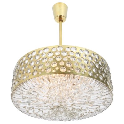 Large Pendant Light in Aged Brass Glass from Rupert Nikoll, Austria, 1960s-UGR-1085765