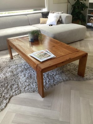 Large Pine Coffee Table, France, 1970s-SU-1386263