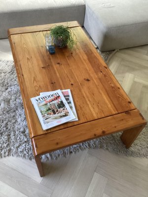 Large Pine Coffee Table, France, 1970s-SU-1386263