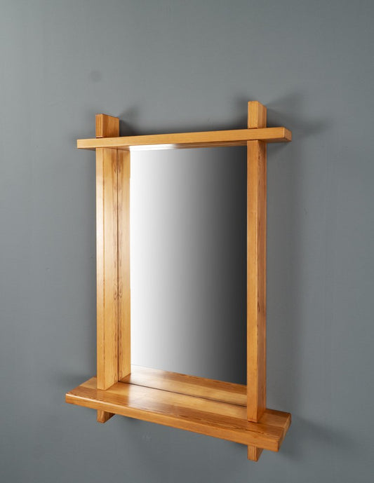 Large Pine Mirror in the style of Roland Wilhelmsson, Sweden, 1960s