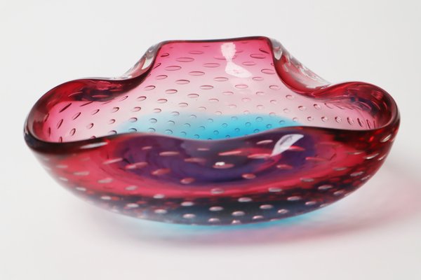 Large Pink and Turquoise Muranoglass Shell attributed to Venini by Carlo Scarpa, 1950s-ESB-1733101