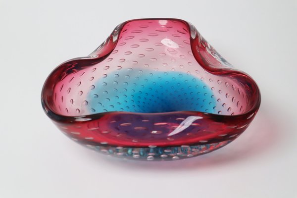 Large Pink and Turquoise Muranoglass Shell attributed to Venini by Carlo Scarpa, 1950s-ESB-1733101