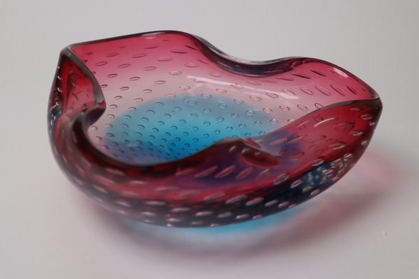 Large Pink and Turquoise Muranoglass Shell attributed to Venini by Carlo Scarpa, 1950s-ESB-1733101