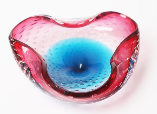 Large Pink and Turquoise Muranoglass Shell attributed to Venini by Carlo Scarpa, 1950s-ESB-1733101