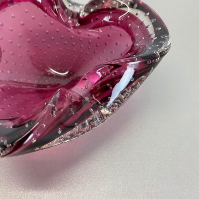 Large Pink Murano Bubble Glass Bowl, Italy, 1970s-QZ-1094379