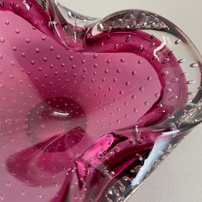 Large Pink Murano Bubble Glass Bowl, Italy, 1970s-QZ-1094379