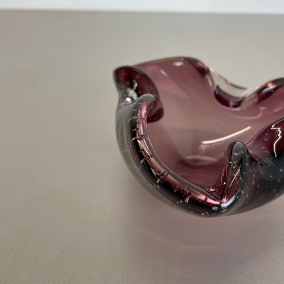 Large Pink Murano Bubble Glass Bowl or Ashtray, Italy, 1970s-QZ-1437219