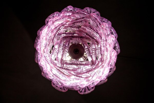 Large Pink Murano Glass Shell Chandelier, 1980s-MBH-1032628