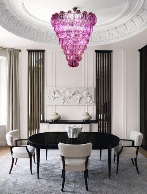 Large Pink Murano Glass Shell Chandelier, 1980s-MBH-1032628