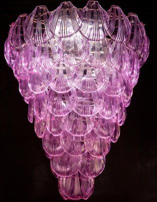 Large Pink Murano Glass Shell Chandelier, 1980s-MBH-1032628