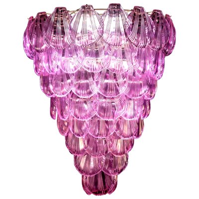 Large Pink Shell Murano Glass Chandelier, 1980s-MBH-1031655