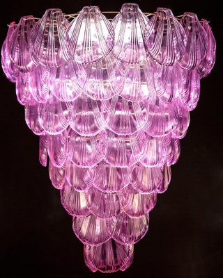 Large Pink Shell Murano Glass Chandelier, 1980s-MBH-1031655