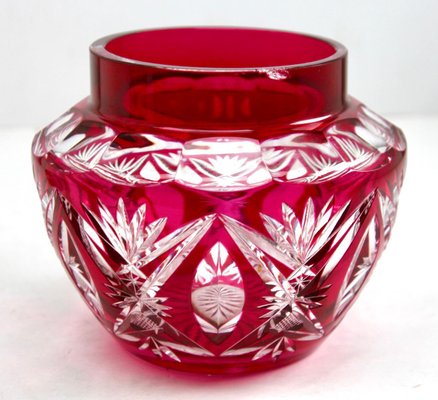 Large Pique Fleurs Vase in Cut-to-Clear Crystal with Grille from Val Saint Lambert, 1935-MJY-1371297