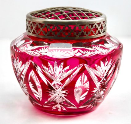 Large Pique Fleurs Vase in Cut-to-Clear Crystal with Grille from Val Saint Lambert, 1935-MJY-1371297