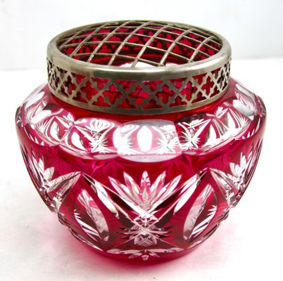 Large Pique Fleurs Vase in Cut-to-Clear Crystal with Grille from Val Saint Lambert, 1935-MJY-1371297