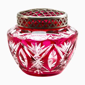 Large Pique Fleurs Vase in Cut-to-Clear Crystal with Grille from Val Saint Lambert, 1935-MJY-1371297