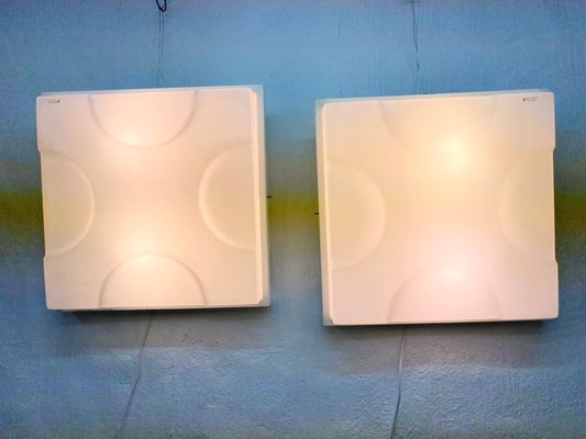 Large Plastic Wall Lamps by Harvey Guzzini, 1960s, Set of 2-AET-2034580