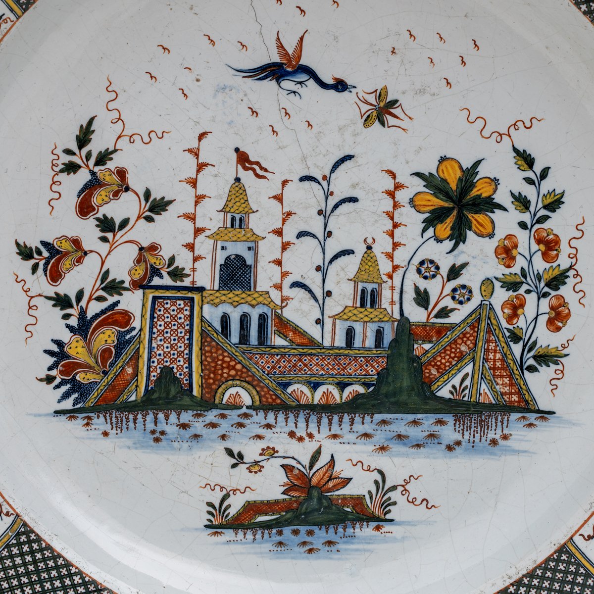 Large Plate from Jean-Baptiste Guillibaud, France, Rouen, 1730s