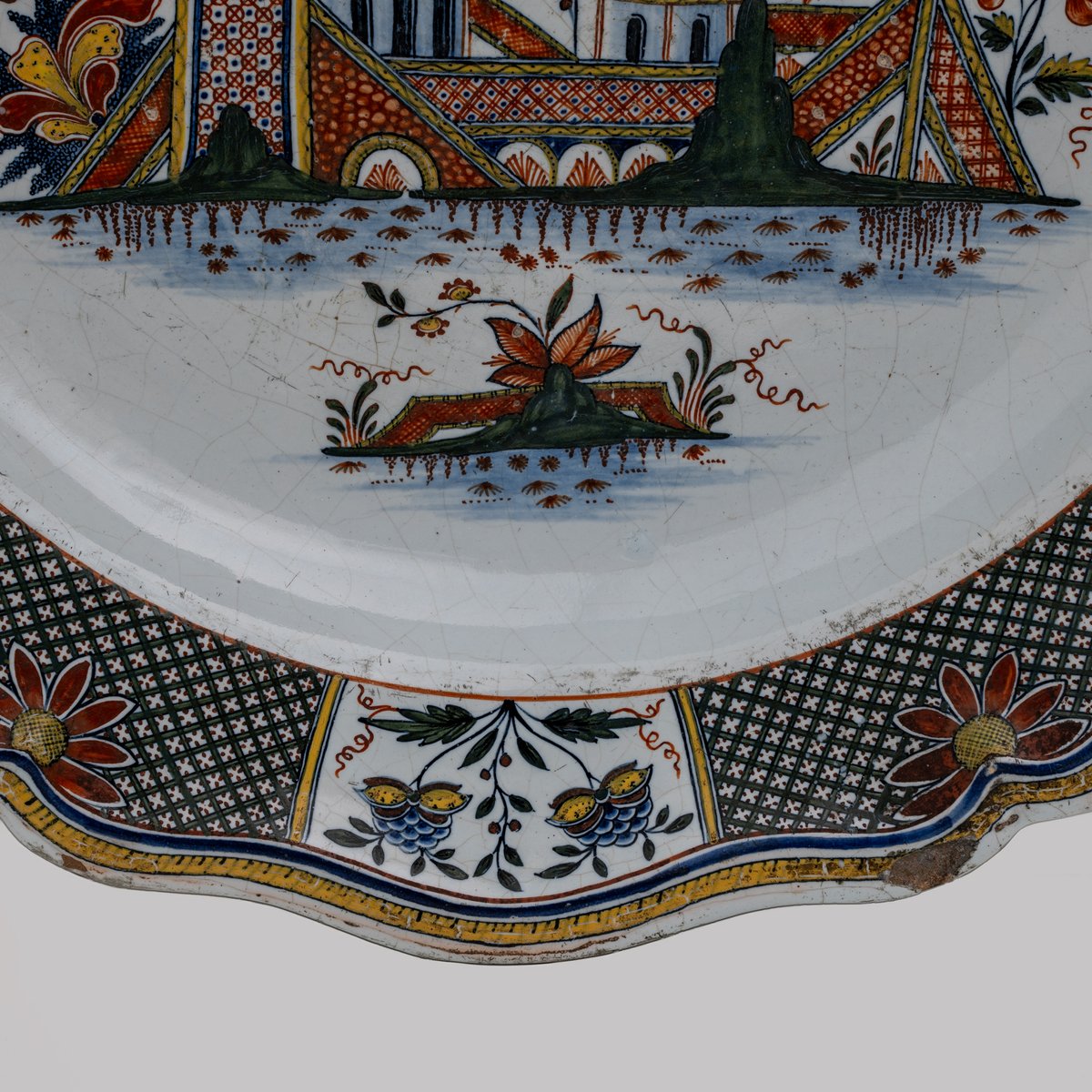 Large Plate from Jean-Baptiste Guillibaud, France, Rouen, 1730s