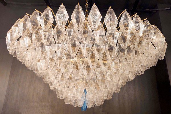 Large Poliedri Murano Glass Ceiling Light or Chandelier-MBH-1032336