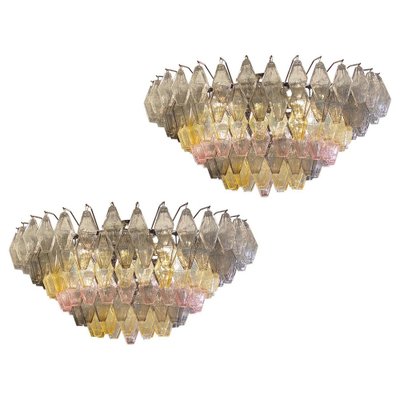 Large Poliedri Murano Glass Chandelier, 1990s-MBH-1799902