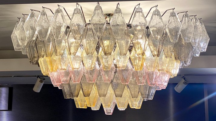 Large Poliedri Murano Glass Chandelier, 1990s-MBH-1799902