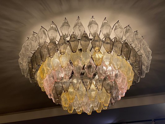 Large Poliedri Murano Glass Chandelier, 1990s-MBH-1799902