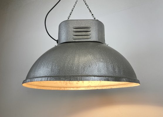 Large Polish Industrial Factory Oval Pendant Lamp from Mesko, 1970s-CGF-1369100