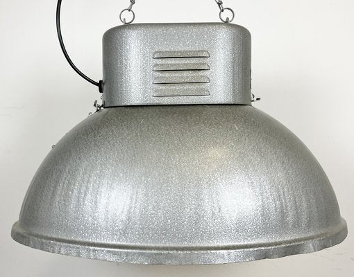 Large Polish Industrial Factory Oval Pendant Lamp from Mesko, 1970s-CGF-1369100